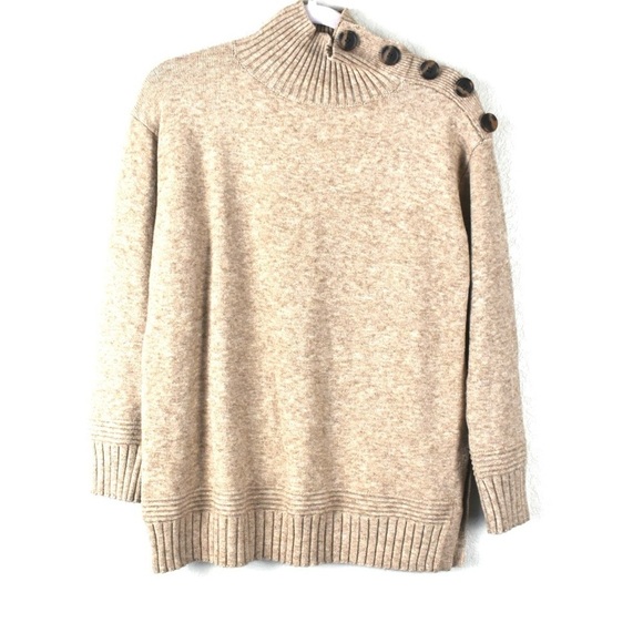 by Anthropologie Womens Tan/Brown Margarita Button Shoulder Tunic Sweater XSmall - Picture 2 of 11